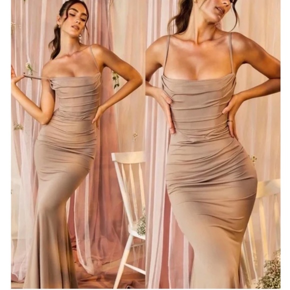 House of CB Dresses & Skirts - NEW HOUSE OF CB Almond Milena Jersey Corset Maxi Dress Size Small